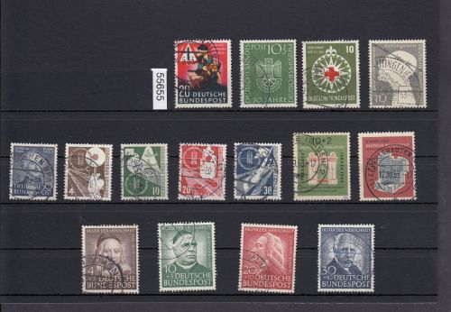 Bund 1953, Mich.-Nr.: 162-176 Gestempelt Komplett