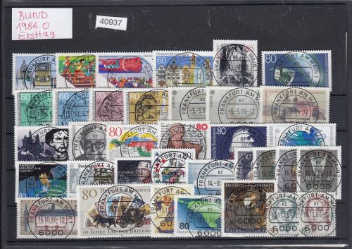 Bund 1986, Mich.-Nr.: 1268-1305 Gestempelt Komplett LUXUS PLUS Zentrisch Ersttag