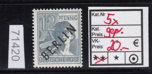Berlin 1948, Mich.-Nr.:  5 x **  geprüft    70,00  Michel