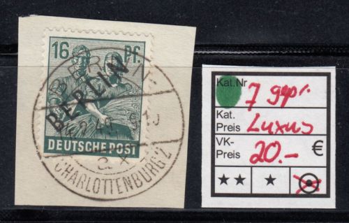 Berlin 1948, Mich.-Nr.:  7 LUXUS Voll-Stempel geprüft   Berlin Charlottenburg