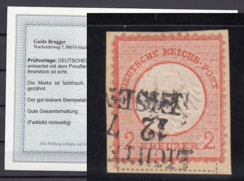 DR 1872, Mich.-Nr.:  8 gestempelt geprüft  Befund