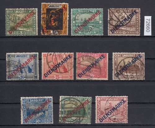 Saargebiet 1922 Mi. Nr. 1-11 gestempelt (Dienstmarken)