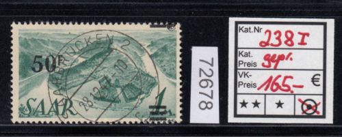 Saarland 1947 Mi. Nr. 238 I gestempelt     geprüft