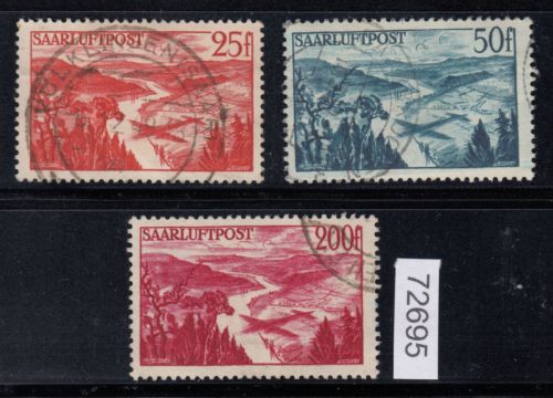 Saarland 1948 Mi. Nr. 252-54 gestempelt