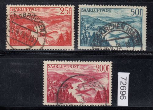 Saarland 1948 Mi. Nr. 252-54 gestempelt