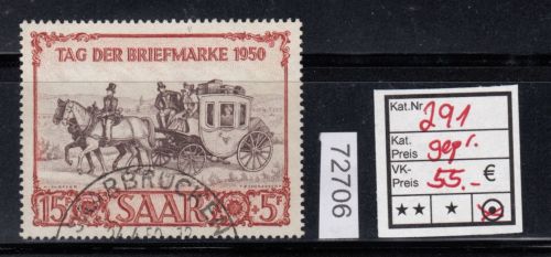 Saarland 1950 Mi. Nr. 291 Gestempel geprüft