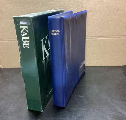 KABE Ringbinder Aufschrift  Telefonkarten   wattiert leer blau gebraucht