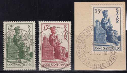 Saarland 1950 Mi. Nr. 293-95 Gestempelt geprüft