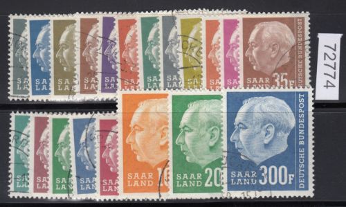 Saarland 1957 Mi. Nr. 409-428 gestempelt  geprüft