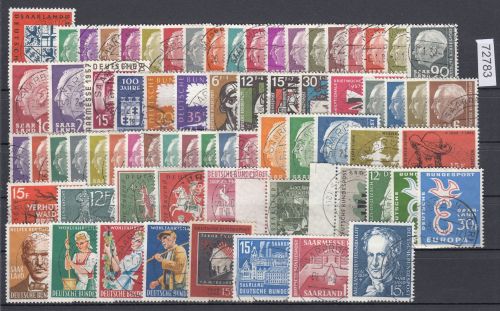 Saarland  1957-59 Mi. Nr. 379-448 Gest. Komplett (OPD)