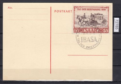 Saarland 1950 Mi. Nr. 291 Gestempelt auf Karte