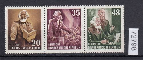 DDR 1953, Mich.-Nr.: 388+90+91 ** A   Zus.-dr. aus Block 9