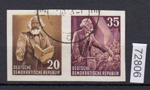 DDR 1953, Mich.-Nr.: 388+90 aus  gestempelt    Zus.-dr. aus Block 9
