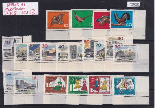 Berlin 1965, Mich.-Nr.: ** Eckränder  FN 1    Formnummer