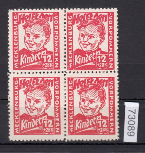 SBZ  1945 Mi.-Nr.:  28 b **  geprüft  4er.-Block