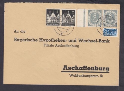 Bund 1951, Mich.-Nr.:  127 gestempelt  paar mit Schnittmarkierung