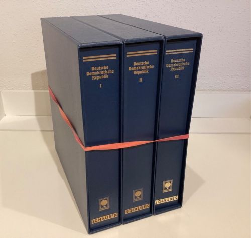 Schaubeck Schraubbinder+Kassette  3 Stück blau Aufdruck gebraucht