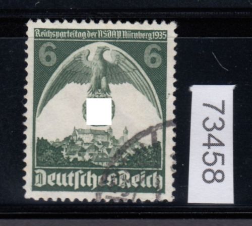 DR 1935, Mich.-Nr.: 586 Y gestempelt  geprüft