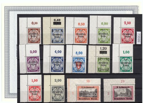 DR 1939, Mich.-Nr.: 716-729 **  Eckrand  lesen