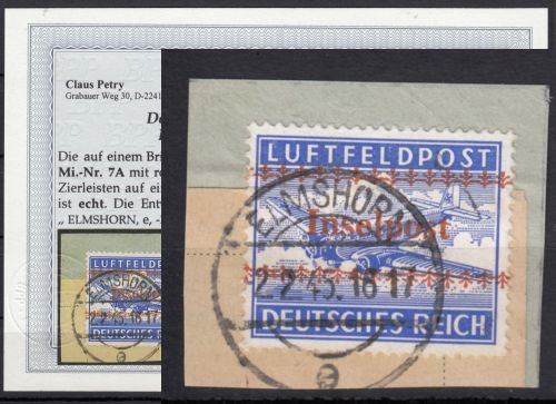 Feldpost, Mi.-Nr. 7 A gestempelt geprüft.