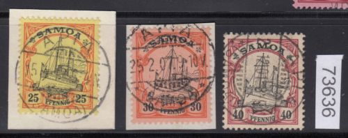 Kolonien Samoa 1900, Mich.-Nr.:11+13 gestempelt
