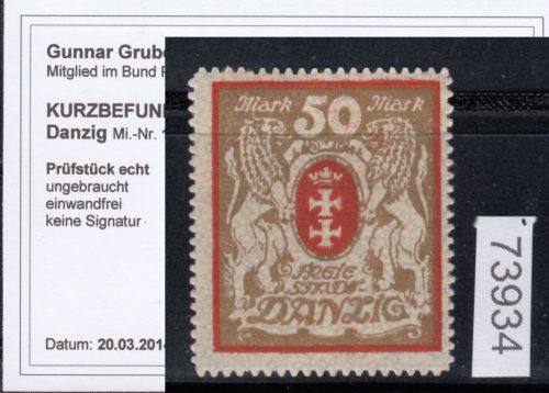 Danzig 1922 Mi.Nr. 100 X a *  geprüft  Befund