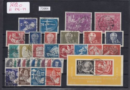 DDR 1950, Mich.-Nr.: 246-79 (mit Block 7)  gestempelt Komplett