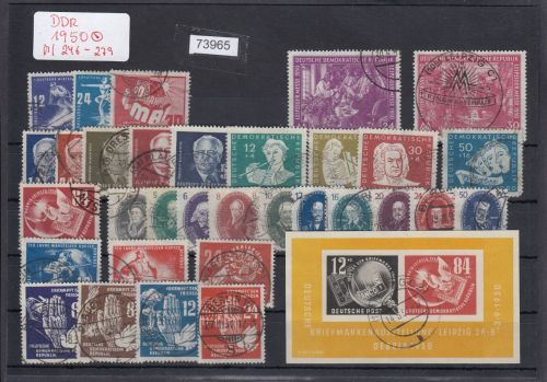DDR 1950, Mich.-Nr.: 246-79 (mit Block 7)  gestempelt Komplett
