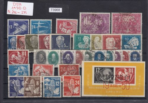 DDR 1950, Mich.-Nr.: 246-79 (mit Block 7)  gestempelt Komplett