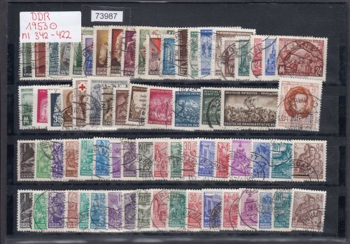 DDR 1953, Mich.-Nr.: 342-422 (ohne Block 8+9 A+B)  gestempelt Komplett