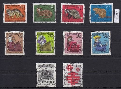 Berlin 1968, Mich.-Nr.: 316-325 LUXUS Gestempelt + gummi Ersttag  Komplett