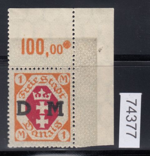 Danzig Dienst 1921 Mi.Nr. D 11  **  Eckrand