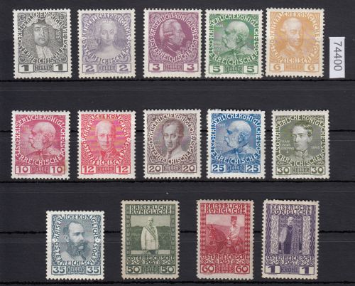 Österreich 1910, Mich.-Nr.: 161-74 *