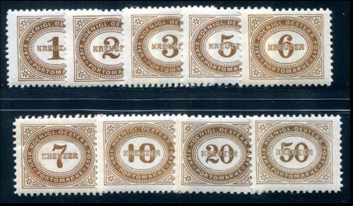 Österreich 1894, Mich.-Nr.:Porto 1-9 *