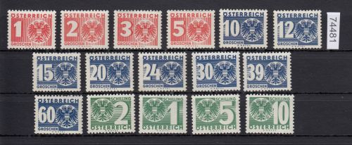 Österreich 1935, Mich.-Nr.: Porto 159-74 **
