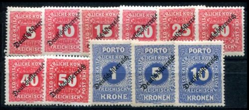 Österreich 1919, Mich.-Nr.:Porto 64-74 *