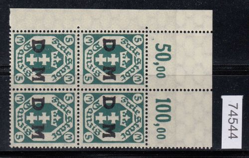 Danzig Dienst 1922 Mi.Nr. D 24  **  Eckrand 4er.-Block