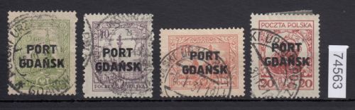 Danzig Hafen 1926 Mi.Nr. 15-18 gestempelt geprüft