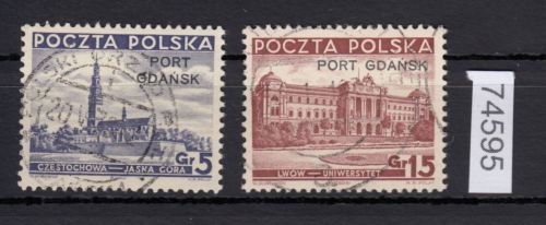 Danzig Hafen 1937 Mi.Nr. 32+33 gestempelt