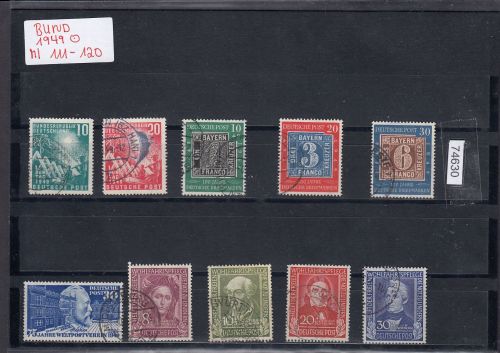 Bund 1949, Mich.-Nr.: 111-120 Gestempelt Komplett