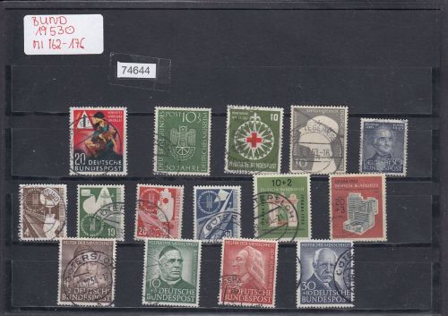 Bund 1953, Mich.-Nr.: 162-176 Gestempelt Komplett