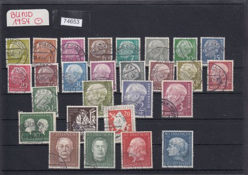 Bund 1954, Mich.-Nr.: 177-203 Gestempelt Komplett