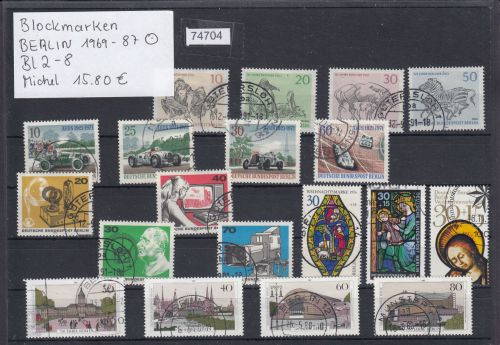 Berlin 1969-87, Mich.-Nr.: Block 2-8 gestempelt Einzelmarken