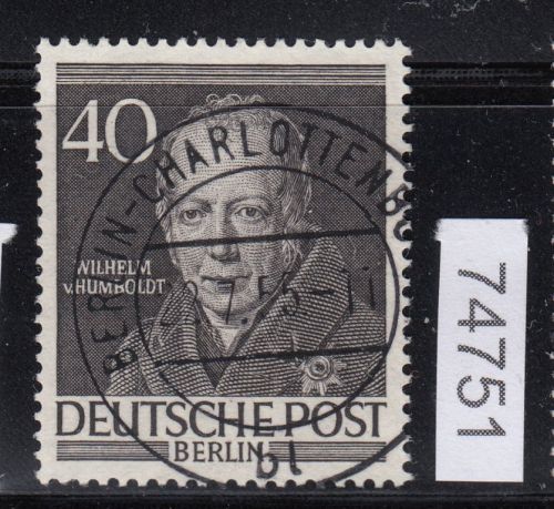 Berlin 1952, Mich.-Nr.:100 LUXUS Vollstempel Berlin-Charlottenburg