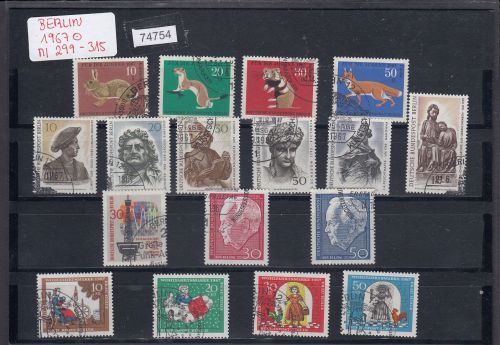 Berlin 1967, Mich.-Nr.: 299-315 LUXUS Komplett Gestempelt+gummi