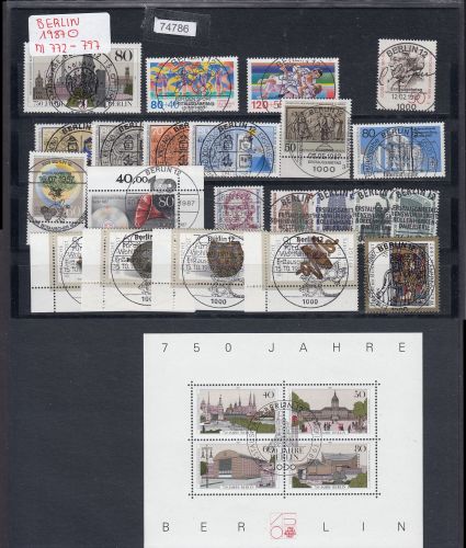 Berlin 1987, Mich.-Nr.: Komplett Gest.+gummi LUXUS ERSTTAG mit Berlin Vollstempel