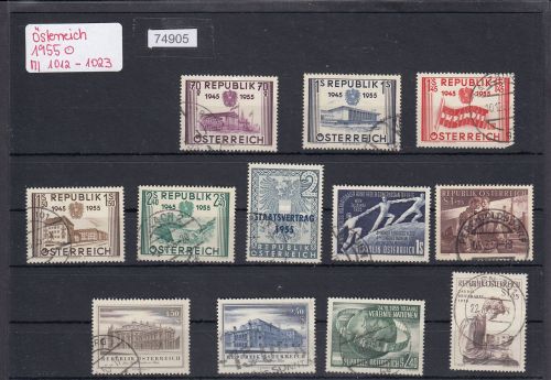 Österreich 1955, Mich.-Nr.: 1012-1023  Komplett gestempelt