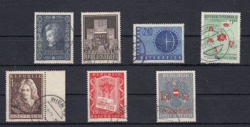 Österreich 1956, Mich.-Nr.: 1024-1030  Komplett gestempelt
