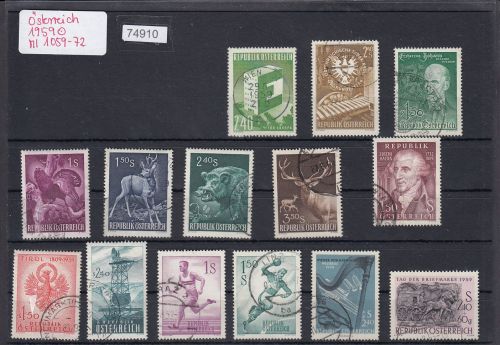 Österreich 1959, Mich.-Nr.: 1059-1072  Komplett gestempelt