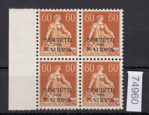 Schweiz/Ämter SDN 1922 (1944) : Mi.-Nr.: 10 x **   4er.-Block  normales Faserpapier